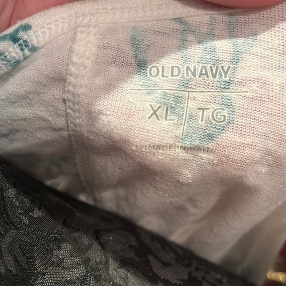 LAST CALL!! Old Navy White & Teal Branch Tank Top, XL - Picture 2 of 2